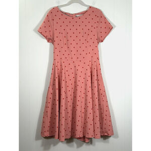 Gown Town Retro Classic 1950s Style Pin Up Dress 2XL Pink Red Polka Dot Pockets